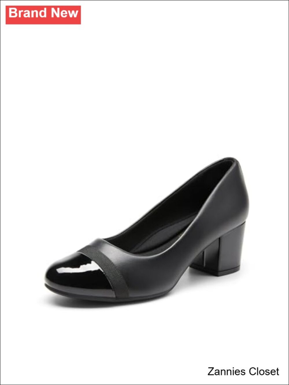 ✨ DREAM PAIRS Women's Block Heel Pumps Square Toe Faux Leather Dress Shoes